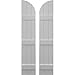 Ekena Millwork ARW401BQ311X66PRH Americraft Three 3 Exterior Real Wood Joined Board-n-Batten Shutters w/Arch Top (Per Pair), 10 1/2"W x 66"H, Primed