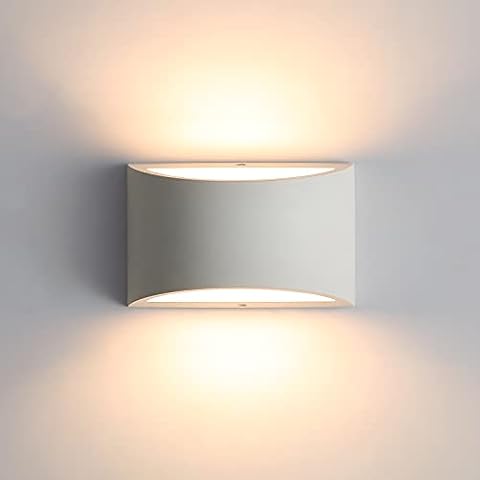 Pheashine Indoor Wall Light,7W Warm White LED Modern Plaster Wall Lights,Decorative Up and Down Wall Lamp Sconce for Living Room,Bedroom,Corridor,Stairs,Pathway (G9 LED Bulb Include) Cover