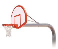 Brute Flight Steel-Fiberglass In Ground Fixed Height Basketball System Grey