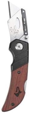 Husky Wood Handle Folding Lock-Back Utility Knife
