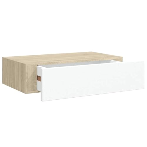 Étagère murale avec tiroir pour petits espaces console mdf 40x23,5 cm