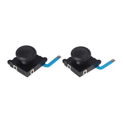 Kivivaka Per Switch NS & Lite Joy-Con Sostituzione 3D Joystick Modulo Sensore Analogico, Nero/Bianco/Rosso/Blu 2pcs nero