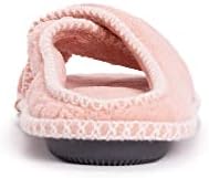MUK LUKS womens Women's Ada Micro Chenille Cross Cross Slipper, Rose Gold, Large US | Image 5