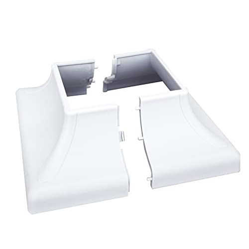 Myard Interlocking Post Cover Skirt Shoe for 2x2 Inch Post with 4.5x4.5 Inches Base Mounting Plate, Fast Install on Feet of Porch, Stair Handrail, Railing, Fence (1-Pack, White)