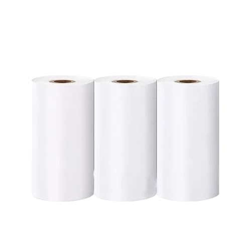 感熱紙、 Bluetoothと子供用カメラ用感熱紙ロール 57mm 3個パック ホワイト マルチカラー粘着(3 Rolls White)