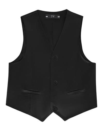 Boys Satin Vest Shiny Kids Dress Vests and Tie Set Wedding Prom Ring Bearer Outfit 3 Piece Boy Waistcoat3
