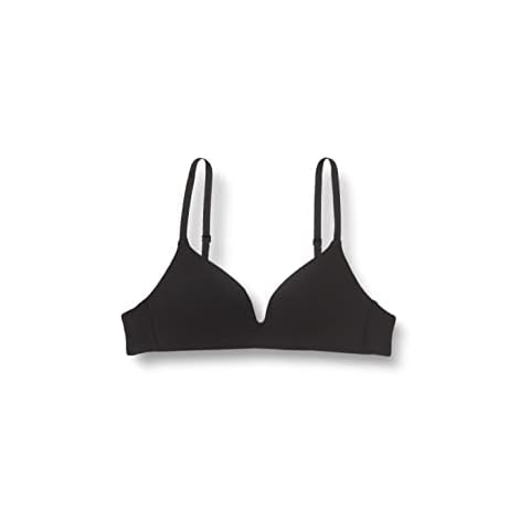 Iris & Lilly Women's Wireless Padded Cotton Bra, Pack of 2, Black/Grey Heather, 36C Cover