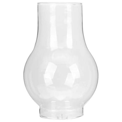 SAFIGLE Lámpara de aceite de cristal retro de repuesto transparente resistente al calor para luz de queroseno, cubierta de vidrio vintage con fácil instalación para decoración del hogar y la pared
