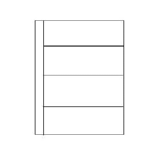 Cosmic/Multi-Master Banknote Collectors Sleeves - 4 Pocket Horizontal, 215mm x 73mm (50)