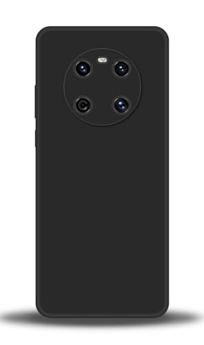 WUACYEAMING Compatible with Huawei Mate 40 Case,with Camera Lens Protector Ultra Slim Liquid Silicone Cover Anti-Scratch Shockproof Case-Black