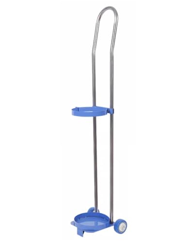 saditesdk Sturdy Gas Tank Dolly Machine with Handle, Rolling Two Wheel Household Oxygen Cylinder Cart, Steel Clinics Labs Factory CO2 Regulator Truck，80cm (31 1/2