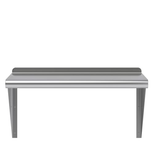 Image of AmGood 14 in. x 24 in. Stainless Steel Wall Shelf | NSF | Metal Shelving | Garage, Laundry, Storage, Utility Room | Restaurant, Commercial Kitchen