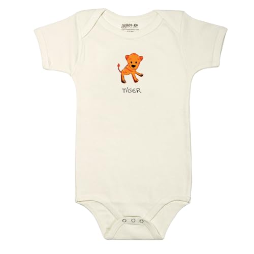 Kee-Ka Baby Clothes - Unisex Newborn Bodysuit - Organic Cotton Short Sleeve Onesie with Print