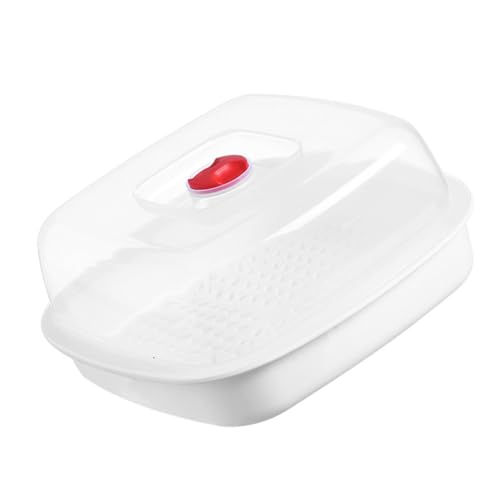 DECOMELODY Vaporera para Microondas con Tapa y Orificios de Ventilación Soporte para Cocinar al Vapor Verduras y Pescado Diseño Práctico para Cocinas Domésticas
