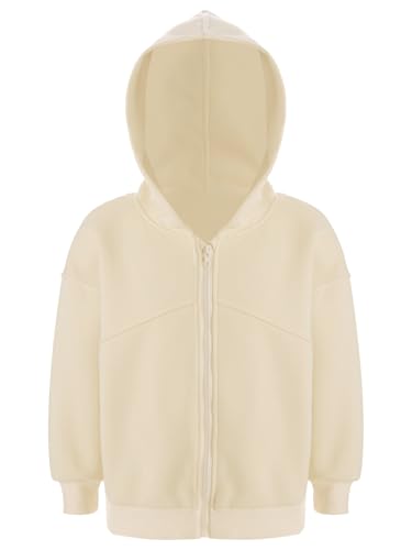 Girls Kids Zipper Hooded Sweatshirt Casual Fall Winter Jacket Long Sleeve Coat Outerwear with Pockets