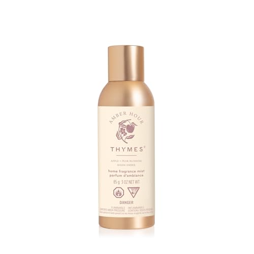 Thymes Home Fragrance Mist Room Air Fresheners for Home Long Lasting Air Freshener Spray Scented Room Spray with Notes of Crisp Apple Warm Amber & Pear Blossom (Amber Hour 3 oz)