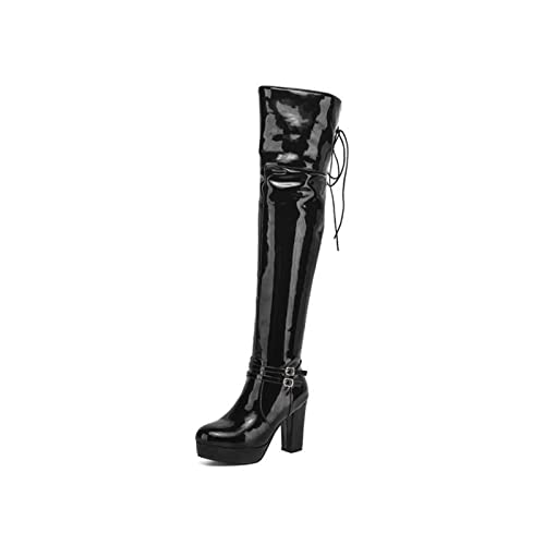 Bottes de danse en cuir verni 10cm pour éliminer la fatigue sur scène