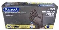 Luva Nitrilica Bompack Preta G(9) C/100