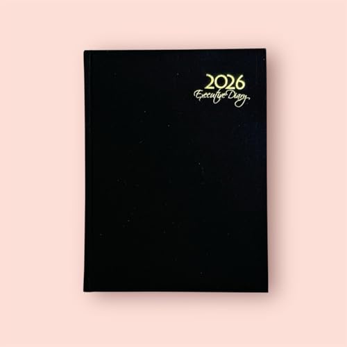 Image of New year Executive diary 2026, black PU leather Hardcover diaries 2026, Standard Format, Daily Organizer, Gift Journal 2026 Office Planner 2026 Diary for Professionals One-Day-to-a-Page Monthly Planner -BLK- B5- Set of 3