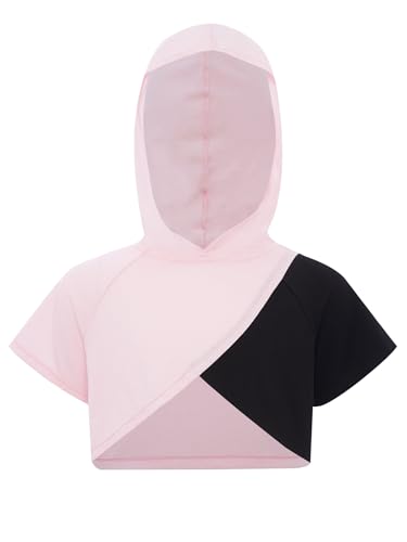 YEAHDOR Workout Set for Girls Short Sleeve Cropped Hoodie Sport Vest with Shorts 3 Pieces Activewear Set3