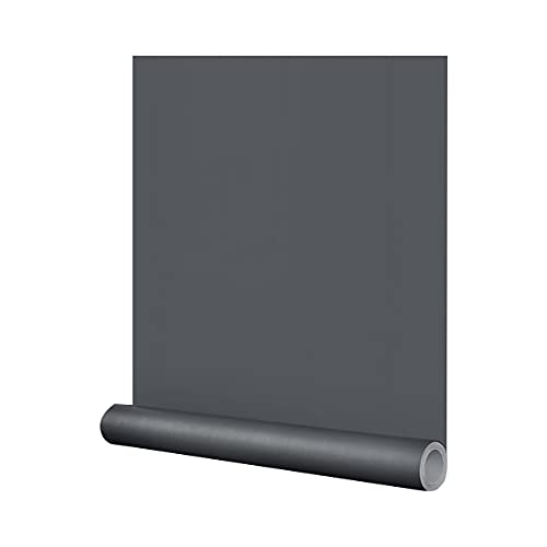 FUKU MON 24"x394" Dark Grey Wallpaper Matte Solid Gray Contact