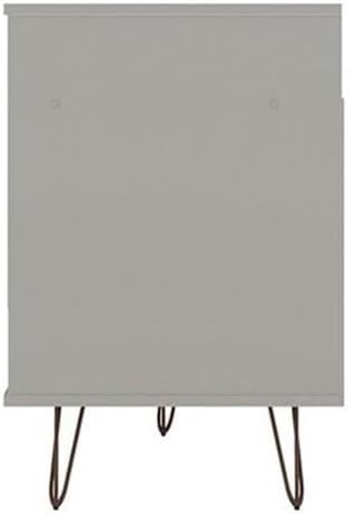 Manhattan Comfort Rockefeller Modern 2 Drawers Living Room Television Stand with Metal Legs, 62.99", Off White