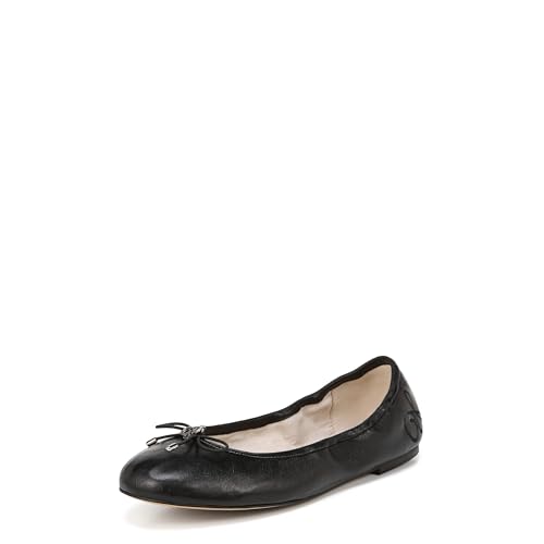 Sam Edelman Womens Felicia Classic Ballet Flat, Black Leather, 8.5 US