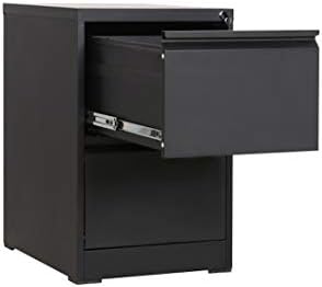 MMT Furniture Designs Ltd Steel 2 Drawer Filing Cabinet, Black, 730mm Tall