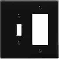 ENERLITES Plaque D'interrupteur à Bascule/décorateur De Lumière, Plaque Murale Double Interrupteur, Taille Moyenne 2 Interrupteurs 12,4 X 12,5 Cm, Polycarbonate Thermoplastique, 881131M-GY, Gris