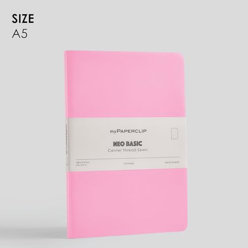 Image of myPAPERCLIP NeoBasic A5 Dot Grid Notebook | 80 GSM, 192 Pages | 250 GSM Soft Card Cover | A5 (5.83 inch x 8.27 inch) | Dotted Bullet Journal | Pink