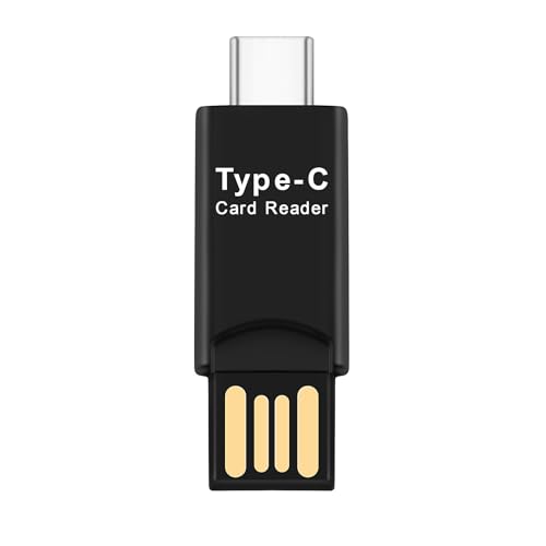 Kqcibz USB 3.1 Type C USB-C to Micro-SD TF Card Reader Adapter for PC Cellphone, Black, 138138