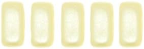 Miniatura 2 de Czechmate 0.118 in X 0.236 in Ladrillo Cristal Checo Dos Agujeros Cuentas - Perla Capa-Crema (50 Cuentas)