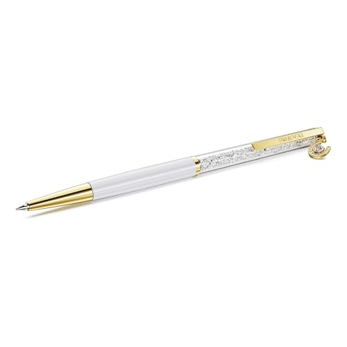 Swarovski Penna a sfera Crystalline, Ferro Di Cavallo, Bianco, Laccato bianco, placcato color oro