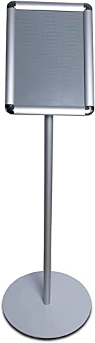 Dr.Tafel Infoständer mit Klapprahmen A4H - Silberner Plakatständer mit Aluminiumrahmen (Höhe 80 cm) - Plakataufsteller mit Antireflexionsfolie mit UV-Filter Cover