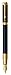 Waterman Perspective Fountain Pen, Gloss Black with 23k Gold Clip, Fine Nib with Blue Ink Cartridge, Gift Box