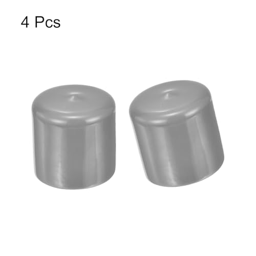 Image of uxcell 4pcs Rubber End Caps 43mm ID Vinyl Round End Cap Cover Screw Thread Protectors Light Gray, 40mm Height
