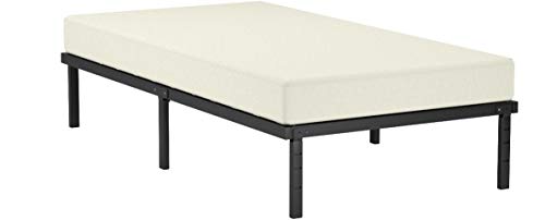 Image of Amazon Basics Sturdy Heavy-Duty Non-Slip Platform Bed Frame, Steel Slat Support, Noise Free, Easy Assembly, 14 Inch Storage Height, Twin Size, Black