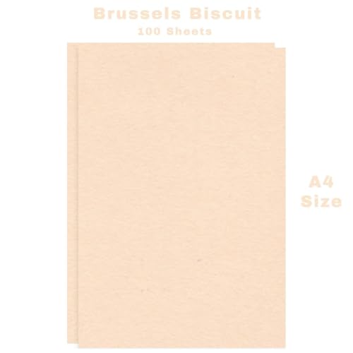 Image of CVANU Premium A4 Color Paper Sheets Brussels Biscuit 120 GSM Color Art Papers for Kids DIY Arts and Crafts| Scrapbooking| Card Making (Pack of 100)