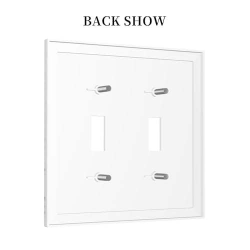 Decorative Light Switch Plate Covers Modern Grey Gold Marble Texure 2 Gang Light Switch Cover Plate Unique Double Toggle Wall Plate Switch Plate Cover for Kitchen Bathroom Decor