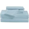 CANNON Heritage Solid Sheet Set Blue Polyester 4-Piece Twin Sheet Set, Solid Color Themed, for Men and Women, Oeko-TEX Certified Confidence