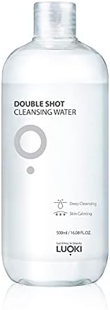 LUOKI Double Shot Cleansing Water 500ml (16.9 fl oz) - Hypoallergenic Deep Clean Micellar Cleansing Water and Makeup Remover… (16.9 Fl Oz(Pack of 1))