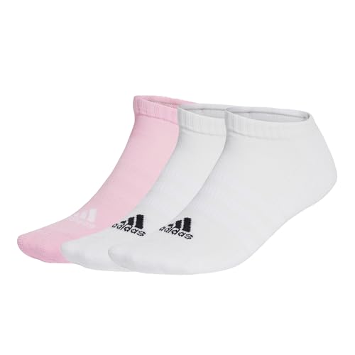 adidas Unisex Cushioned Low-Cut Socks 3 Pairs, White/White/True Pink, 37-40