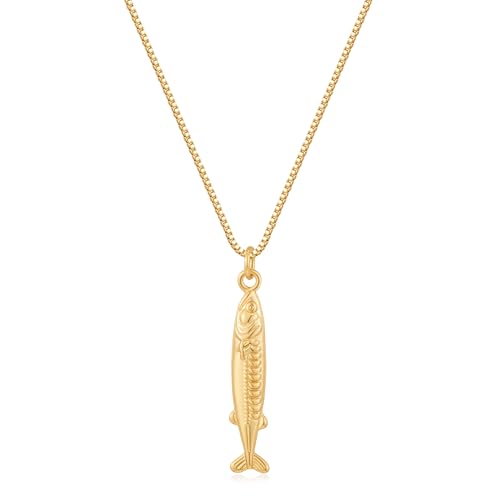 MUYAN Gold Anchovy Fish Necklace for Women