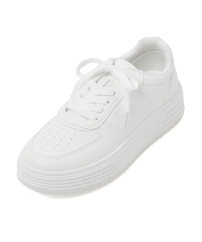 [ハニーズ] 靴 スニーカー 厚底スニーカー ボリュームソール 合皮 フェイクレザー カジュアル レディース ローカット厚底スニーカー 235134837441 ホワイト Ｍ