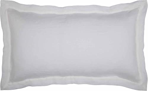 Piper Classics Provincial Linen White King Size Pillow Sham, 21" L x 37" W Plus 2" Flange, 100% Linen Bedding
