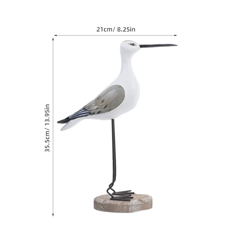 Set de 2 figuras de gaviota de madera de 14 pulgadas miniatura 2