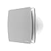 calimaero BREEZE wentylator łazienkowy 100 mm z czujnikiem wilgotności, wyłącznikiem czasowym i klapą zwrotną 95m³/h, 12 Watt / 34dB / bryzgoszczelny - srebrny