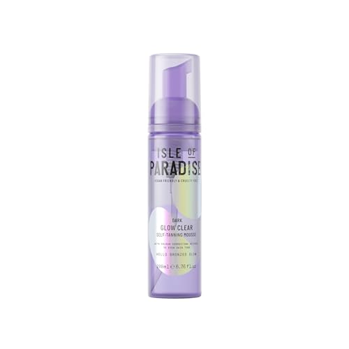 Isle of Paradise Glow Clear Self Tanning Mousse - Color Correcting Tanning Foam, Vegan and Cruelty Free, 6.76 Fl Oz