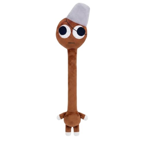 Image of Pirate Eyepatch Long Neck Stuffed Figure Soft Brown Game Plushie