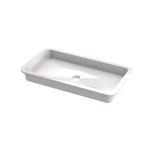 VALADARES Lavabo Bajo Encimera Blanco Brillo Rectangular Cerámica Montaje Inferior Moderno Pulido SINK UNDERMOUNT